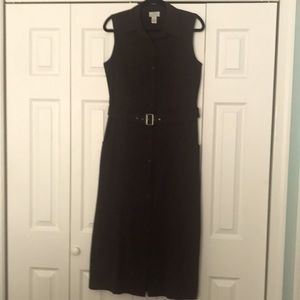 Ann Taylor Loft brown button down dress with belt